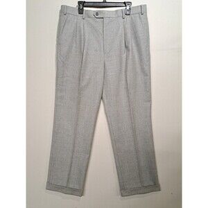 Paul Frederick Pleated Dress Pants Wool Cashmere Blend Size 38 Light Gray